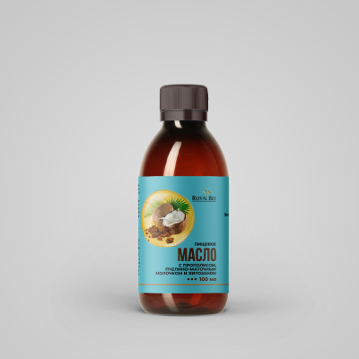МАСЛО с прополисом, пчелино-маточным молочком и хитозаном (пищевое), 100 мл